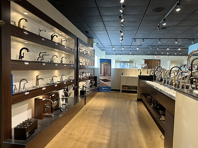 McDonald Plumning Supply Kitchen & Bath Showroom interior sink faucets