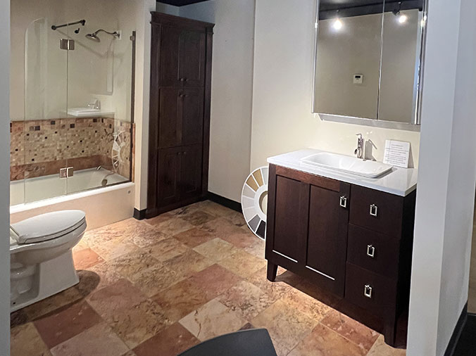 McDonald Plumning Supply showroom interior sample bathroom