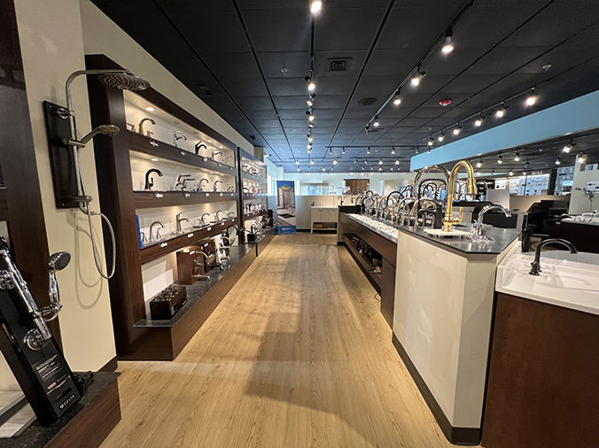 McDonald Plumning Supply showroom interior bathroom and kitchen faucets