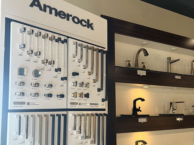 McDonald Plumning Supply showroom interior Amerock bathroom fixtures