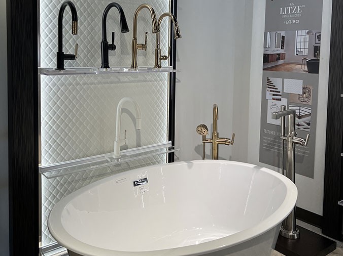 McDonald Plumning Supply showroom interior bathtub and kitchen faucets